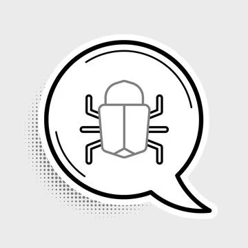 Line System bug concept icon isolated on grey background. Code bug concept. Bug Stock Illustration