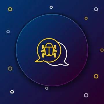 Line System bug concept icon isolated on blue background. Code bug concept. Bug Stock Illustration