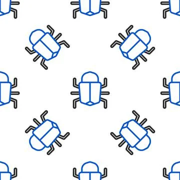 Line System bug concept icon isolated seamless pattern on white background. Code Illustrazione stock