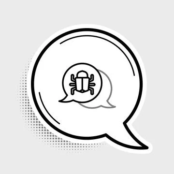 Line System bug concept icon isolated on grey background. Code bug concept. Bug Stock Illustration