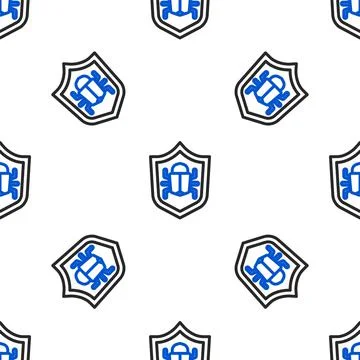 Line System bug concept icon isolated seamless pattern on white background. Code Stock Illustration