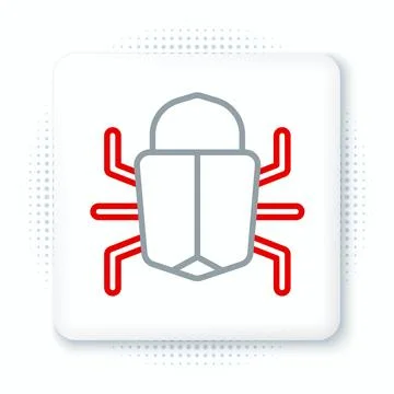 Line System bug concept icon isolated on white background. Code bug concept. Bug Stock Illustration