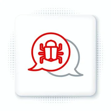 Line System bug concept icon isolated on white background. Code bug concept. Bug イラスト素材