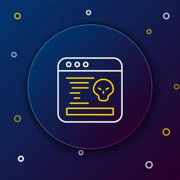 Line System bug concept icon isolated on blue background. Code bug concept... Stock Illustration