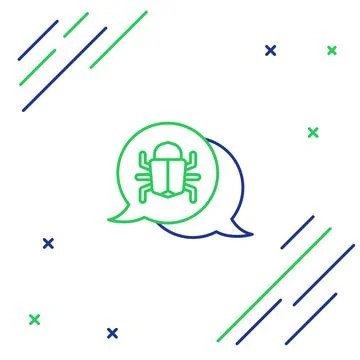 Line System bug concept icon isolated on white background. Code bug concept.  Stock Illustration