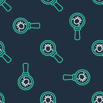 Line System bug concept icon isolated seamless pattern on black background... イラスト素材