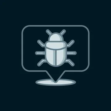Line System bug concept icon isolated on black background. Code bug concept.. Stockillustratie
