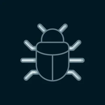 Line System bug concept icon isolated on black background. Code bug concept.. Stock Illustration