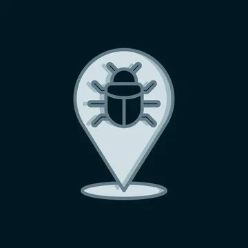 Line System bug concept icon isolated on black background. Code bug concept.. 스톡 일러스트
