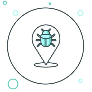 Line System bug concept icon isolated on white background. Code bug concept.. Illustrazione stock