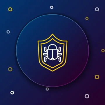 Line System bug concept icon isolated on blue background. Code bug concept... Stock-Illustration