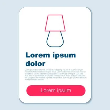 Line Table lamp icon isolated on grey background. Colorful outline concept Stock Illustration