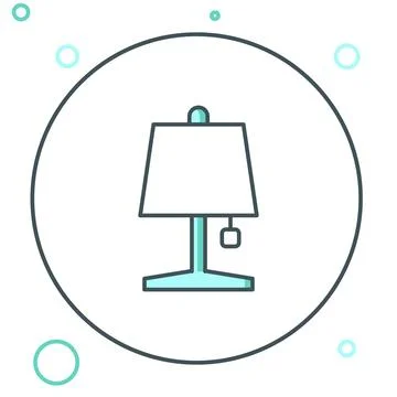 Line Table lamp icon isolated on white background. Colorful outline concept.. Stock Illustration