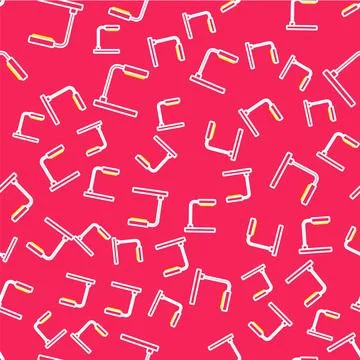 Line Table lamp icon isolated seamless pattern on red background.  Vector Illustrazione stock