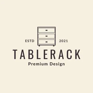Line table rack minimalist logo design vector graphic symbol icon illustrat.. Stock Illustration