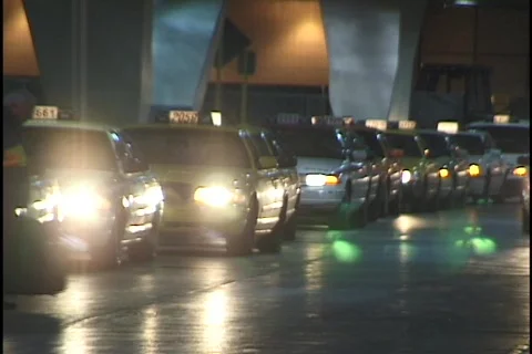 Line of Taxis Stock Footage 297847