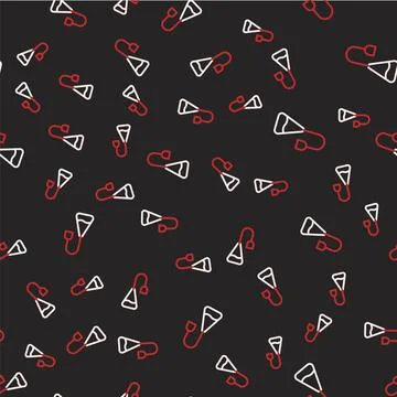 Line Tea bag icon isolated seamless pattern on black background. Vector Stock Illustration