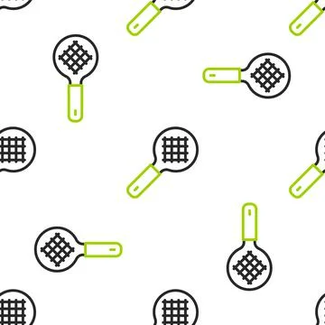 Line Tea strainer with handle icon isolated seamless pattern on white background Stock Illustration