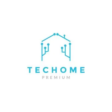 Line tech home connect dot logo design, vector graphic symbol icon illustra.. Stock Illustration