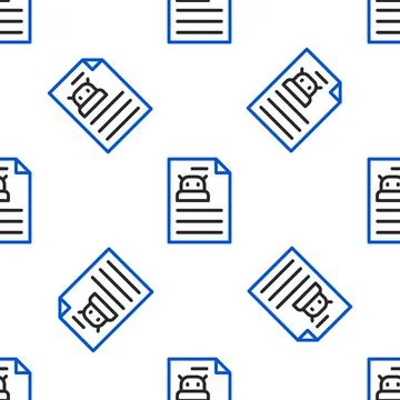 Line Technical specification icon isolated seamless pattern on white background Stock Illustration