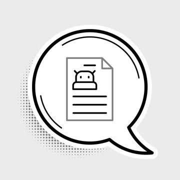 Line Technical specification icon isolated on grey background. Technical support Stock Illustration