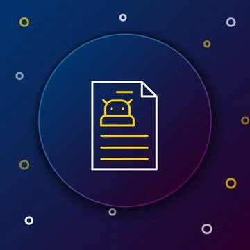 Line Technical specification icon isolated on blue background. Technical support Stock Illustration