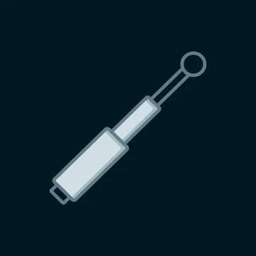 Line Telescopic baton icon isolated on black background. Flat filled outlin.. Stock Illustration