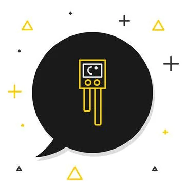 Line Temperature and humidity sensor icon isolated on white background. Colorful Stock Illustration