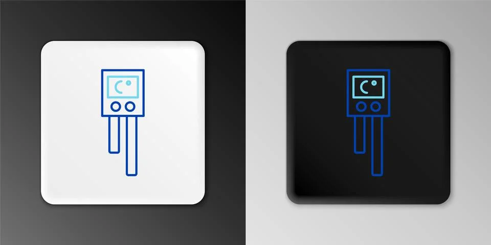 Line Temperature and humidity sensor icon isolated on grey background. Colorful Illustrazione stock