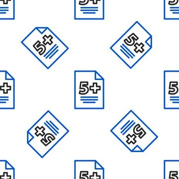 Line Test or exam sheet icon isolated seamless pattern on white background. Test Stockillustratie
