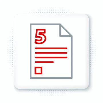 Line Test or exam sheet icon isolated on white background. Test paper, exam or Stock Illustration