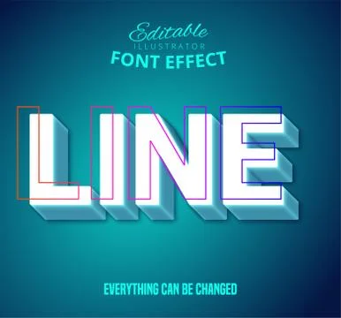 Line text, editable text style Stock Illustration