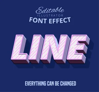 Line text, editable text style Stock Illustration