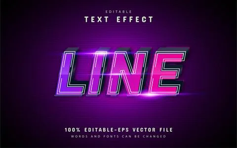 Line text effect with purple gradient Stock Illustration