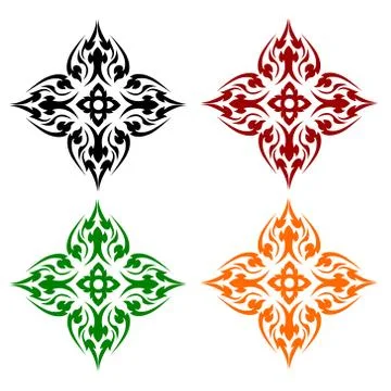 Line thai art pattern vector illustration Illustrazione stock