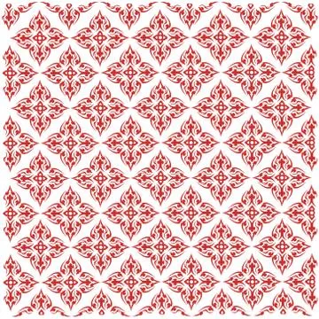 Line thai art pattern vector illustration Stock Illustration