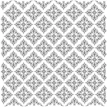 Line thai art pattern vector illustration Stock Illustration