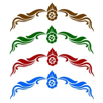 Line thai art pattern vector illustration Stock Illustration