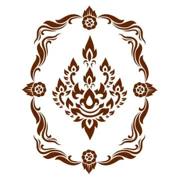 Line thai art pattern vector illustration 스톡 일러스트