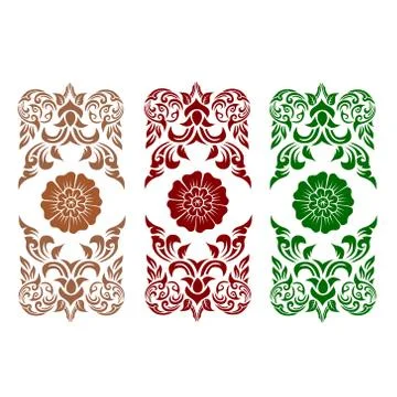 Line thai art pattern vector illustration Stock Illustration