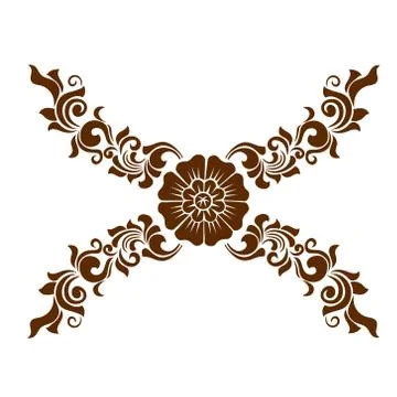Line thai art pattern vector illustration Stock Illustration