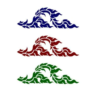 Line thai art pattern vector illustration Stock Illustration