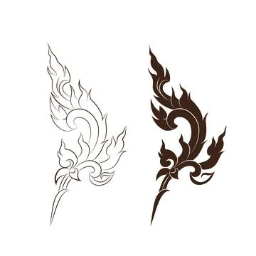 Line Thai art pattern vector illustration Stock Illustration