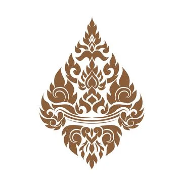 Line Thai art pattern vector illustration Stock Illustration