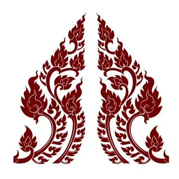 Line Thai art pattern vector illustration Stock Illustration
