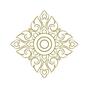 Line Thai art pattern vector illustration Stock Illustration