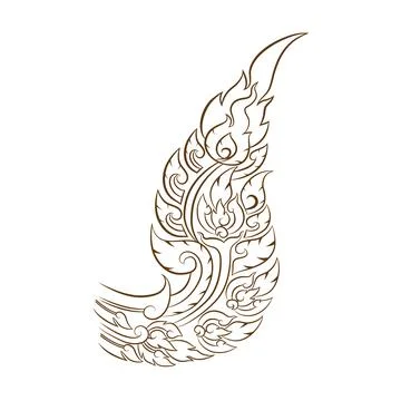 Line Thai art pattern vector illustration Illustrazione stock