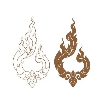 Line Thai art pattern vector illustration Stock Illustration