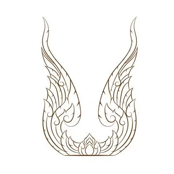 Line Thai art pattern vector illustration Stock Illustration