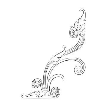 Line Thai art pattern vector illustration Stock Illustration